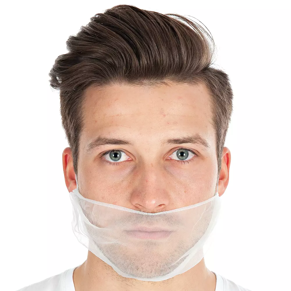 Hygostar 29216, Micromesh Detectable Nylon Beard Cover, White, image 1