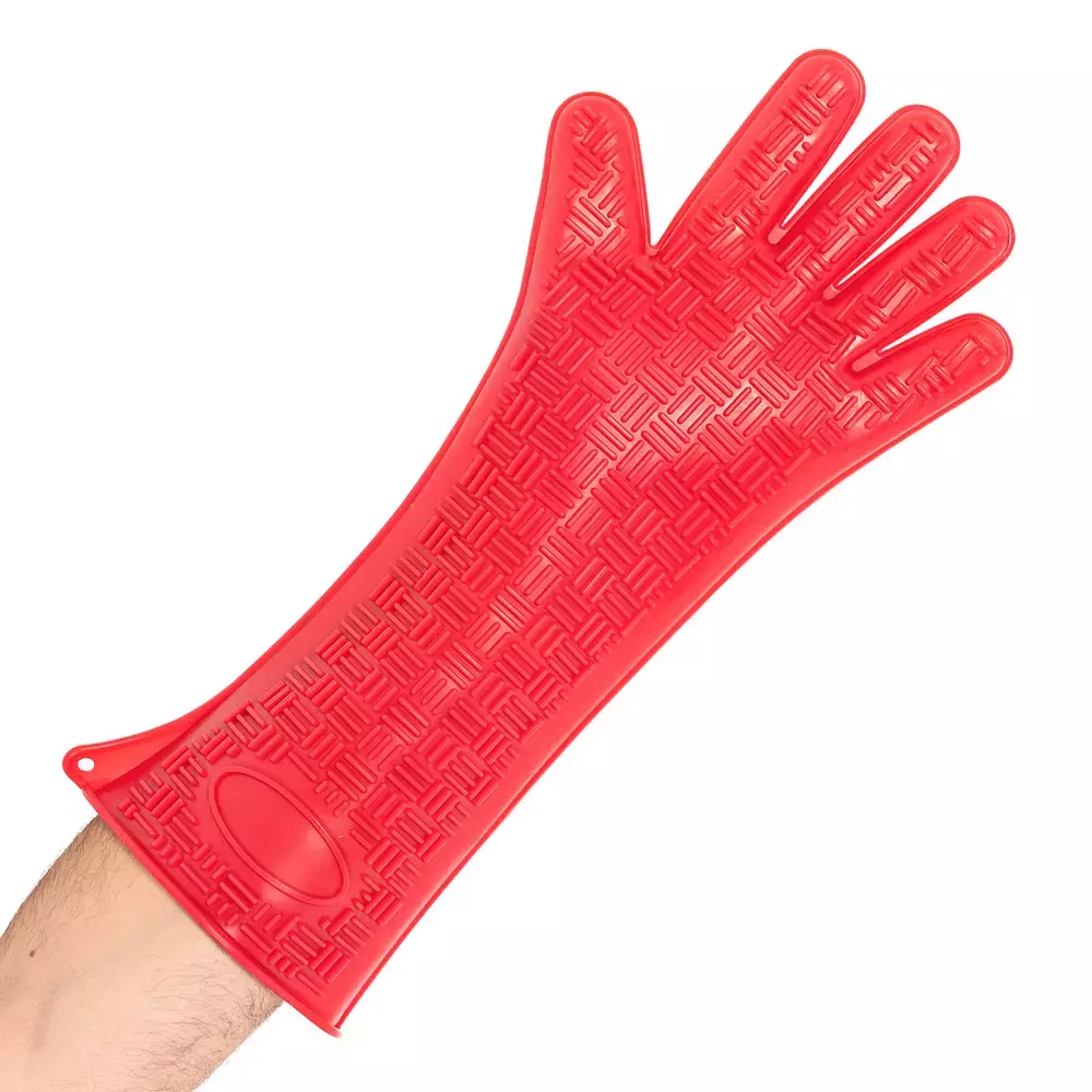 HygoStar 33217, Heatblocker Silikon-Ofenhandschuhe, 43 cm, Rot
