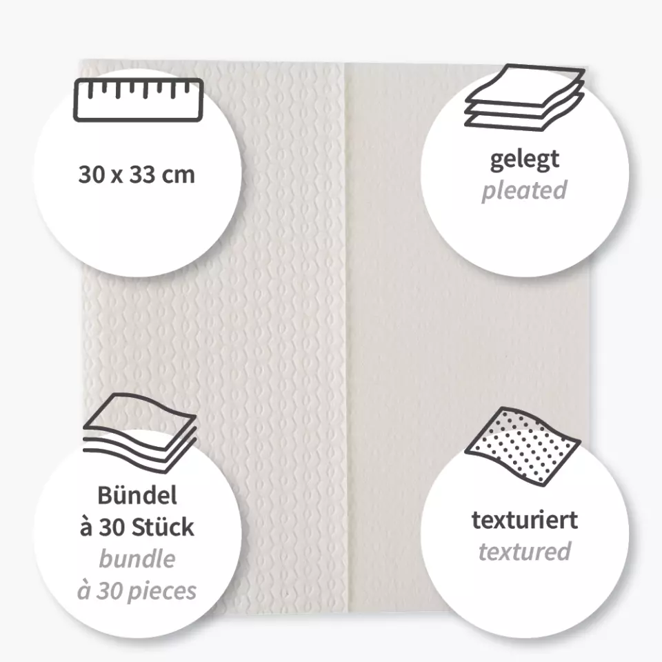 HygoClean 317431, Premium Airlaid Wiping Cloths, Pleated, White, image 4, gallery thumbnail