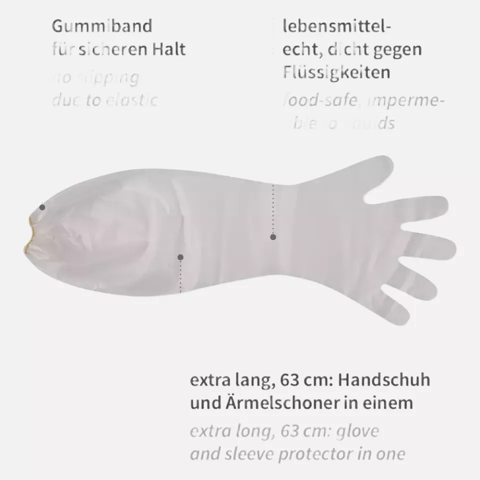 HygoStar 263153, Grip Long CPE Gloves, Transparent, image 2, gallery thumbnail