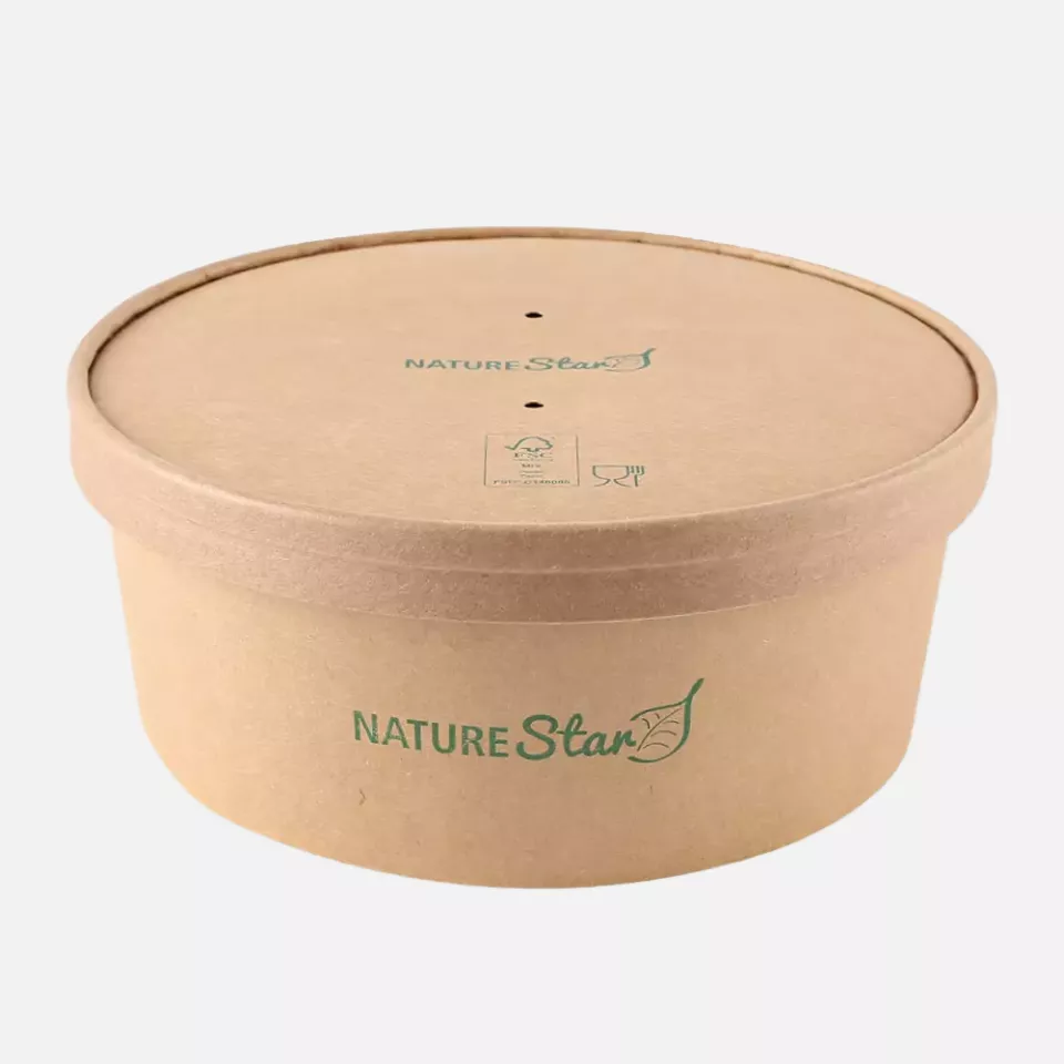 NATUREStar 417130, Caesar Organic Kraft Paper/PE Salad Bowls, 1300 ml, Ø 185 mm, FSC®-mix, image 5, gallery thumbnail