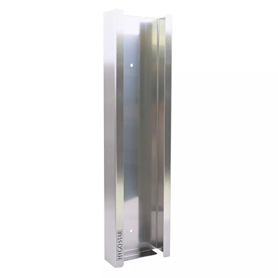 Hygostar 889414, Extra Safe Superlong Glove Dispenser, Stainless Steel, image 1, gallery thumbnail