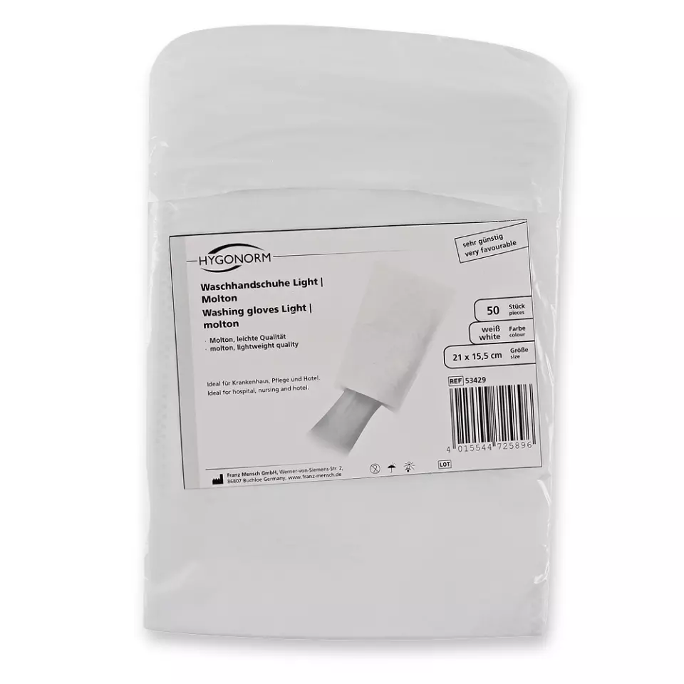 Hygonorm 53429, Molton Washing Gloves, Light, image 4, gallery thumbnail
