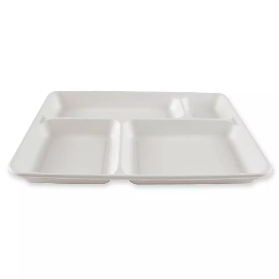 NATUREStar 411444, Organic Bagasse Menu Tray, 4-Compartments, 370 x 270 mm, Rectangular, image 3, gallery thumbnail