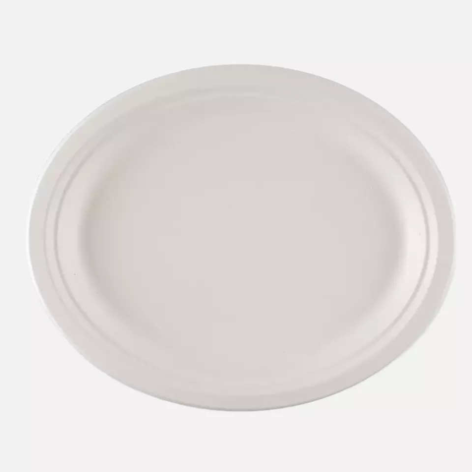 NATUREStar 41032, Organic Bagasse Plates, 320 x 258 mm, Oval, image 1, gallery thumbnail