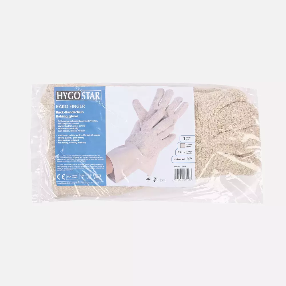 HygoStar 3311, Bako Finger Cotton Oven Gloves, 35 cm, Natural, image 2