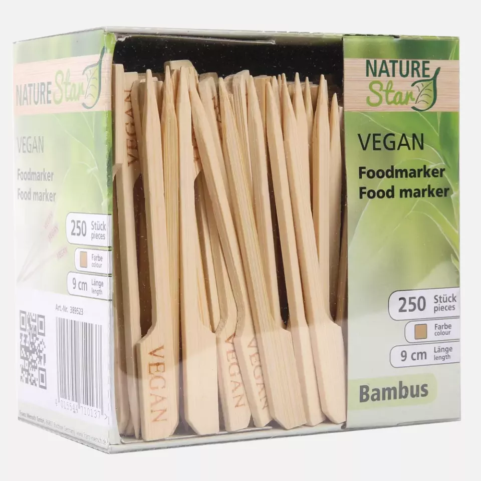 NATUREStar 389523, Organic Vegan Bamboo Food Marking Skewers, 90 mm, Natural, image 3, gallery thumbnail