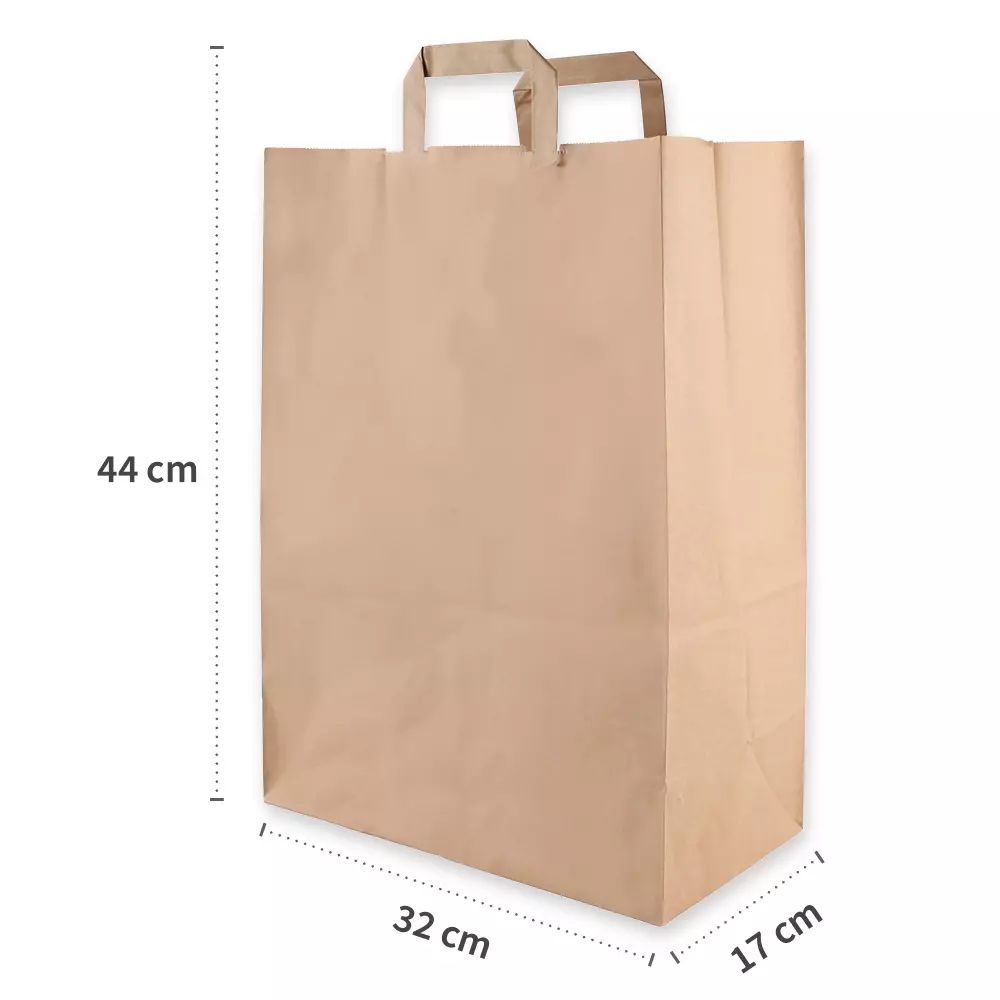 NATUREStar 35564, Kraft Organic Paper Carrier Bags, 320 + 170 x 440 mm, Brown, image 5