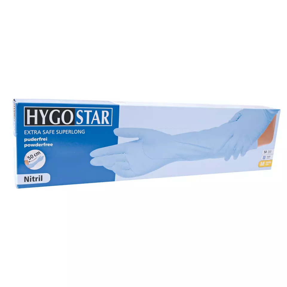 HygoStar 270032, Extra Safe Superlong Nitrile Gloves, Powder-free, image 3, gallery thumbnail