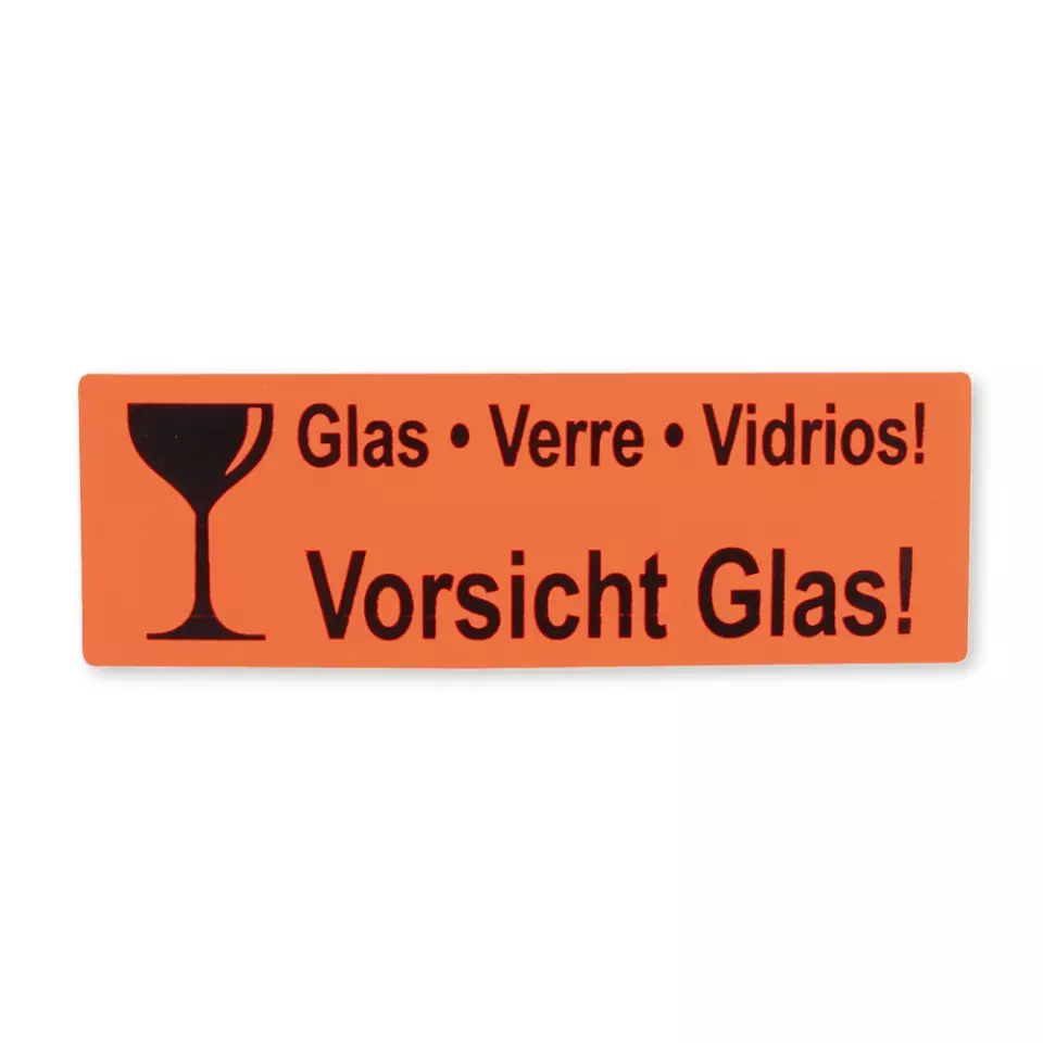 Franz Mensch 954002, Vorsicht Glas Paper Warning Labels, On Roll, Black, image 1, gallery thumbnail