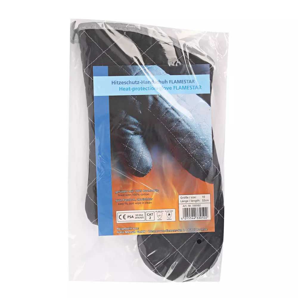HygoStar 330502, Flamestar Heat Protection Gloves, 32 cm, Black, Canvas, image 2