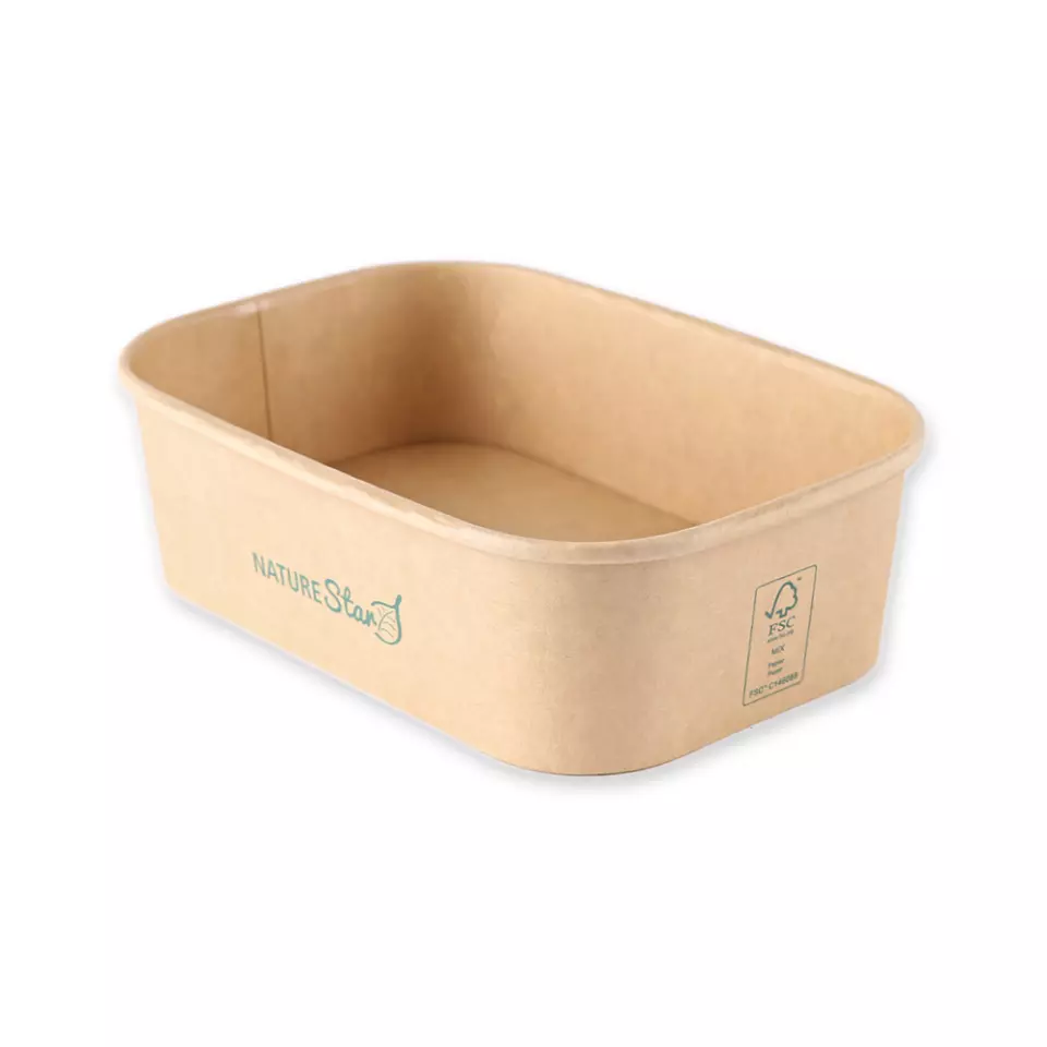 NATUREStar 417465, Takeaway Organic Kraft Paper/PE Trays, 650 ml, 172 x 120 x 50 mm, FSC®-mix, image 1, gallery thumbnail
