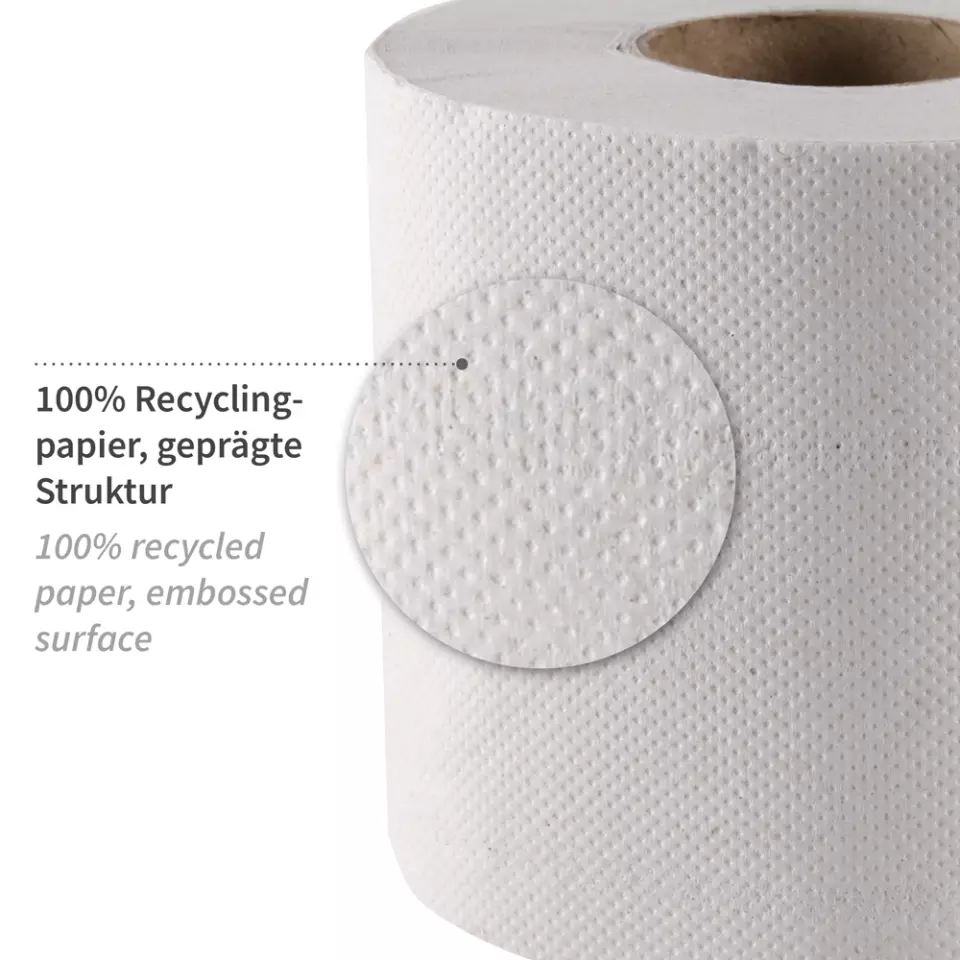 HygoClean 30422, Small Roll 2-Ply Recycled Paper Toilet Paper, Natural, image 2, gallery thumbnail