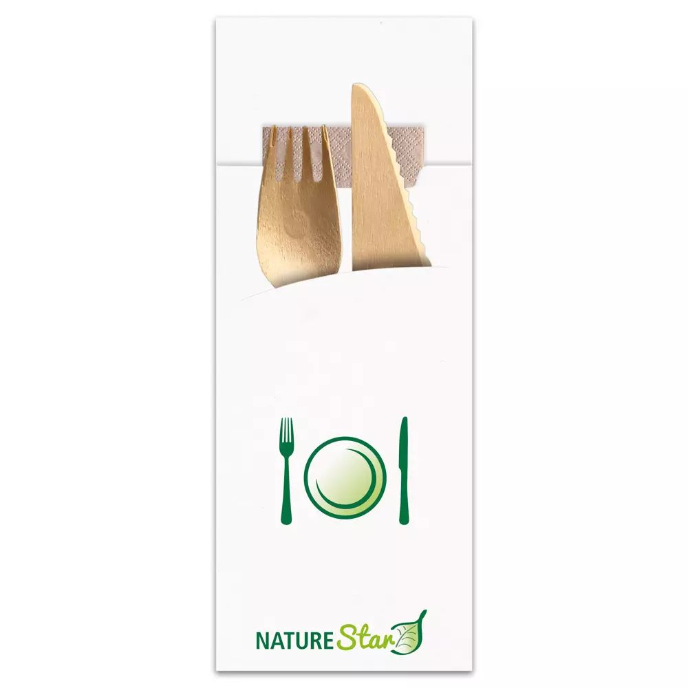 NATUREStar 30620, Nature Organic Paper Cutlery Pouches, FSC®-mix, White, image 2