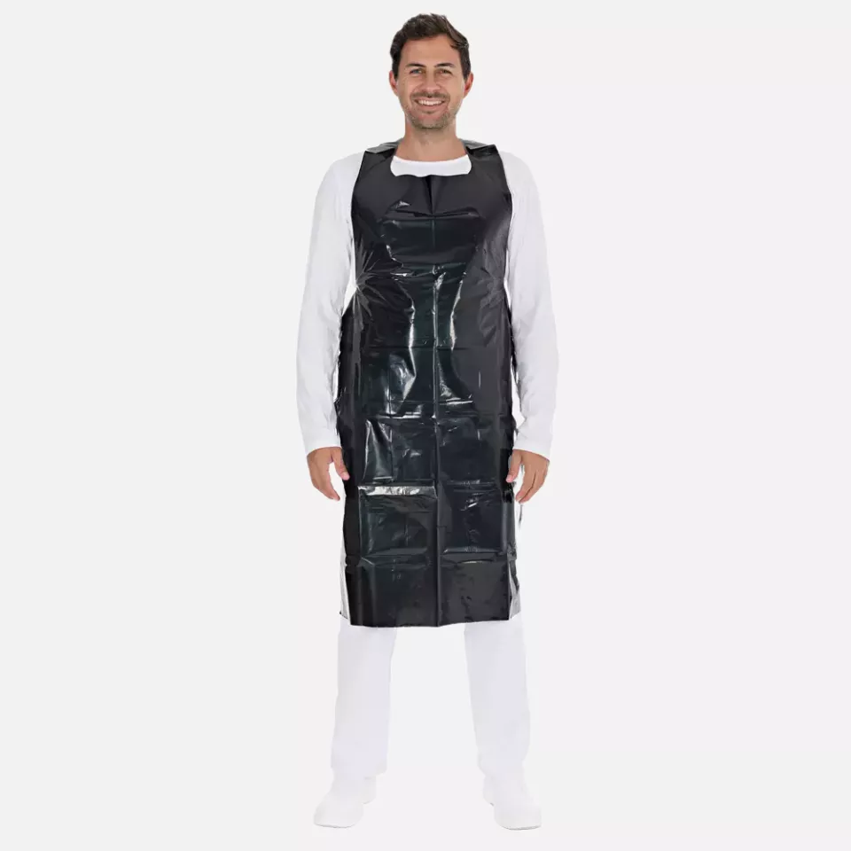 HygoStar 23528, Disposable LDPE Aprons, 140 x 75 cm, Black, 60 my, image 4, gallery thumbnail