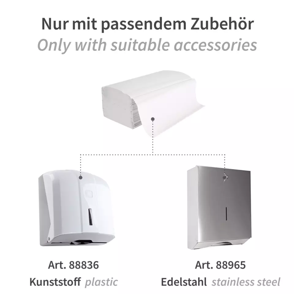 HygoClean 30460, Recycled Paper Hand Towels, 1-ply, V/ZZ-fold, White, image 4, gallery thumbnail