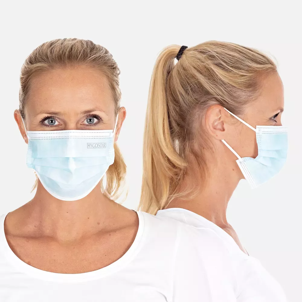 HygoStar 29176P, Typ II 3-lagige PP-Gesichtsmasken, Blau, Sparpack, image 2