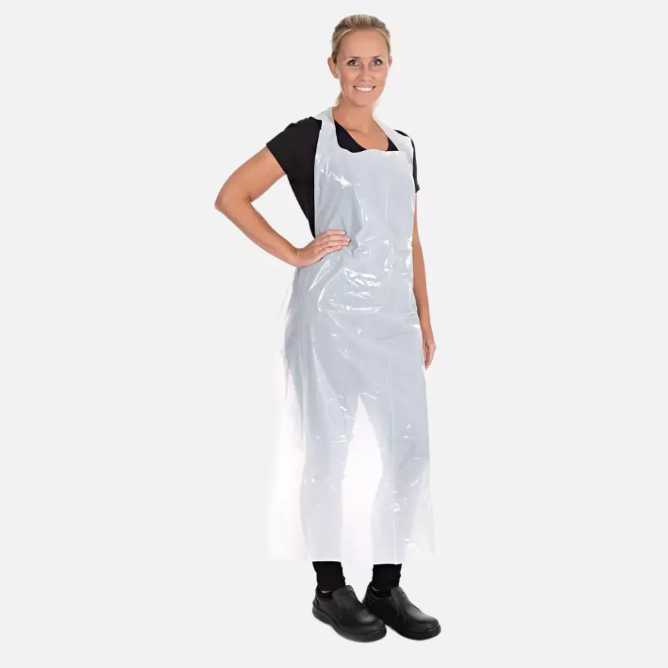 HygoStar 23412, Disposable LDPE Aprons, 170 x 75 cm, White, in dust protection bag, image 3, gallery thumbnail