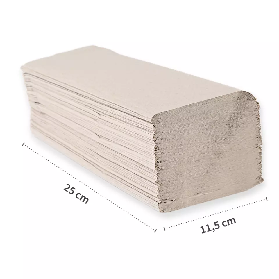 HygoClean 30401, 1-ply Recycled Paper Hand Towels, V/ZZ-fold, Natural, image 2, gallery thumbnail