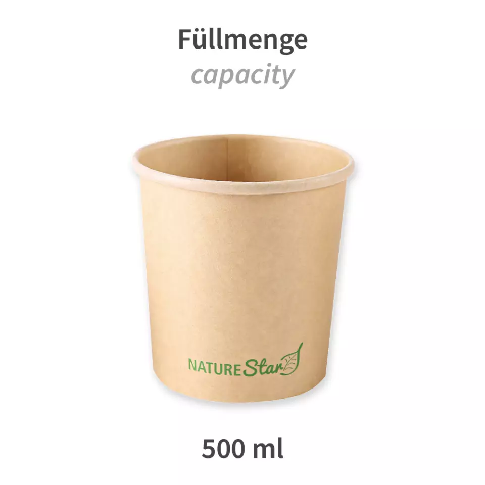 NATUREStar 416250, Minestrone Organic Soup Cups, 500 ml, ø 97 mm, 96 mm, Kraft Paper/PLA, image 5, gallery thumbnail