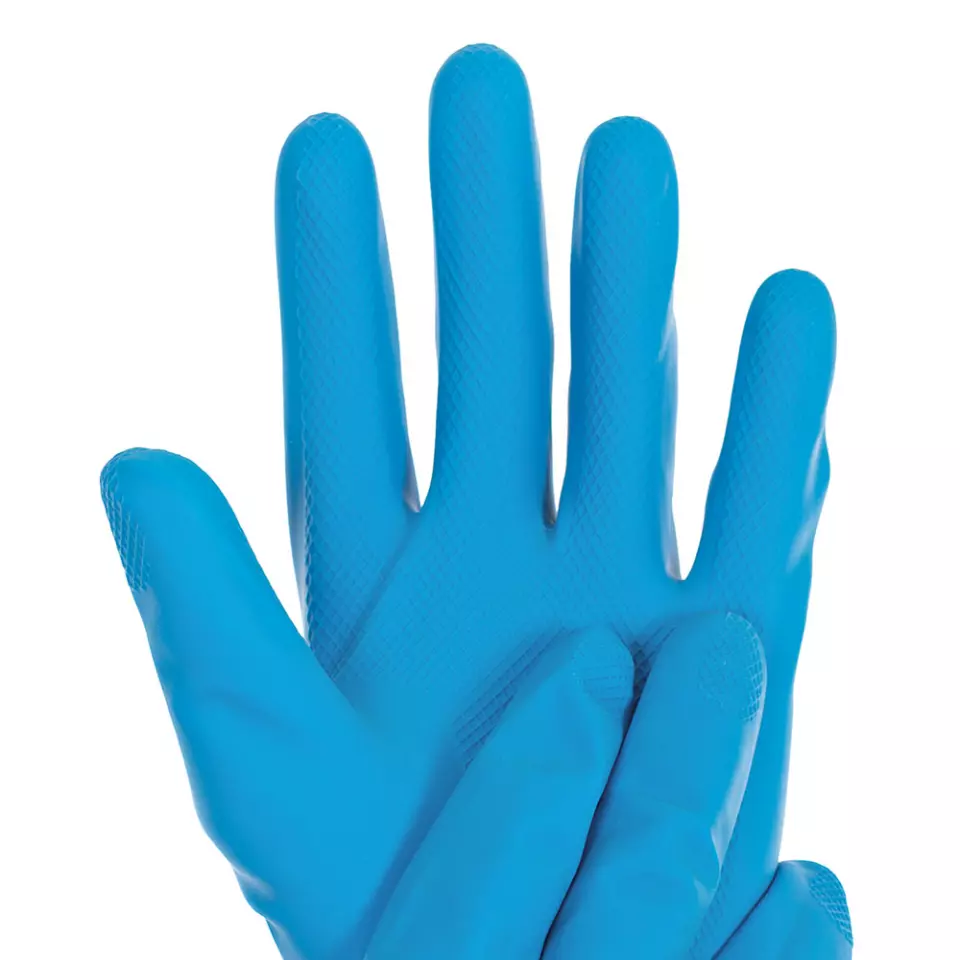 Franz Mensch 259563, Satin Blue Latex Chemical Protection Gloves, image 2, gallery thumbnail