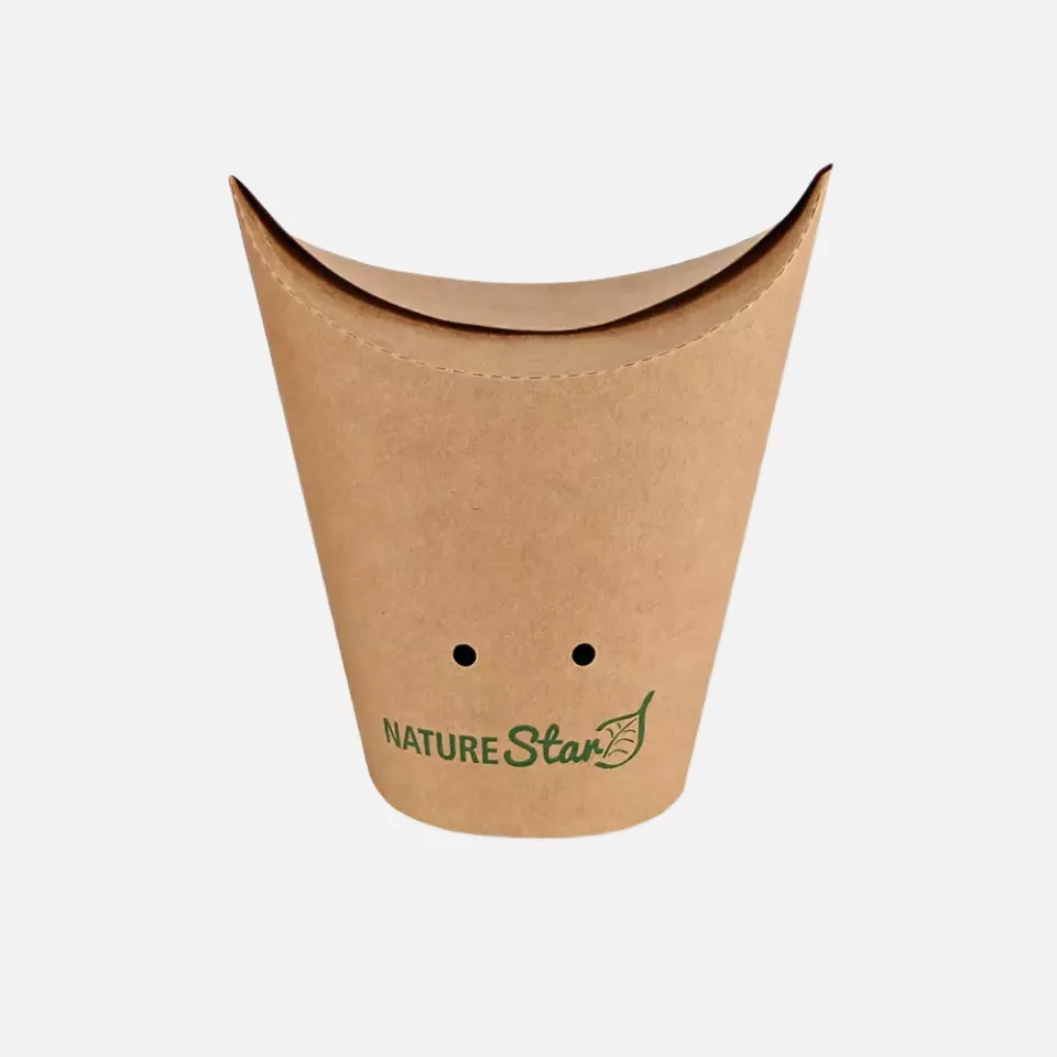 NATUREStar 417927, Organic Kraft Paper/PE Snack Boxes, Ø 60 mm x 117 mm, 270 ml, FSC®-Mix, image 3, gallery thumbnail