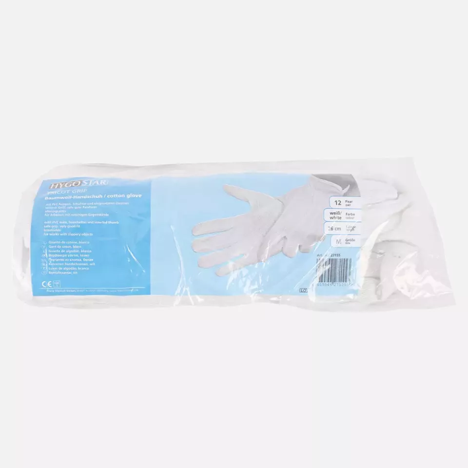 HygoStar 27145, Tricot Grip Cotton Gloves, image 1, gallery thumbnail