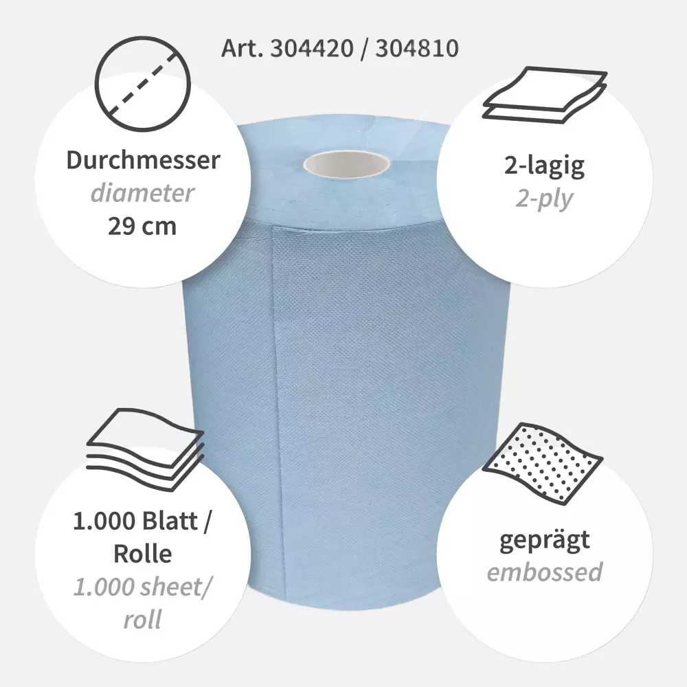 HygoClean 304420, 2-lagiges Recycling-Reinigungspapier, Blau, image 3