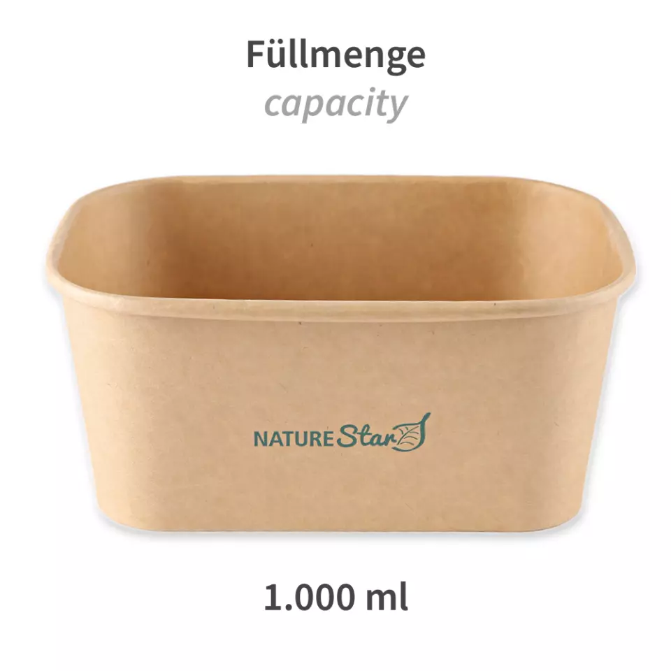 NATUREStar 417410, FSC®-mix Organic Takeaway Trays, Kraft Paper/PE, 172 x 120 x 75 mm, 1000 ml, image 2, gallery thumbnail