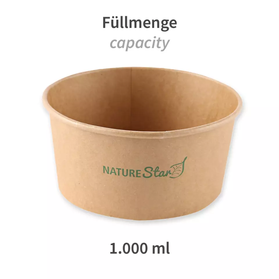 NATUREStar 417100, Caesar Organic Kraft Paper/PE Salad Bowls, 1000 ml, Ø 150 mm, FSC®-mix, image 2, gallery thumbnail