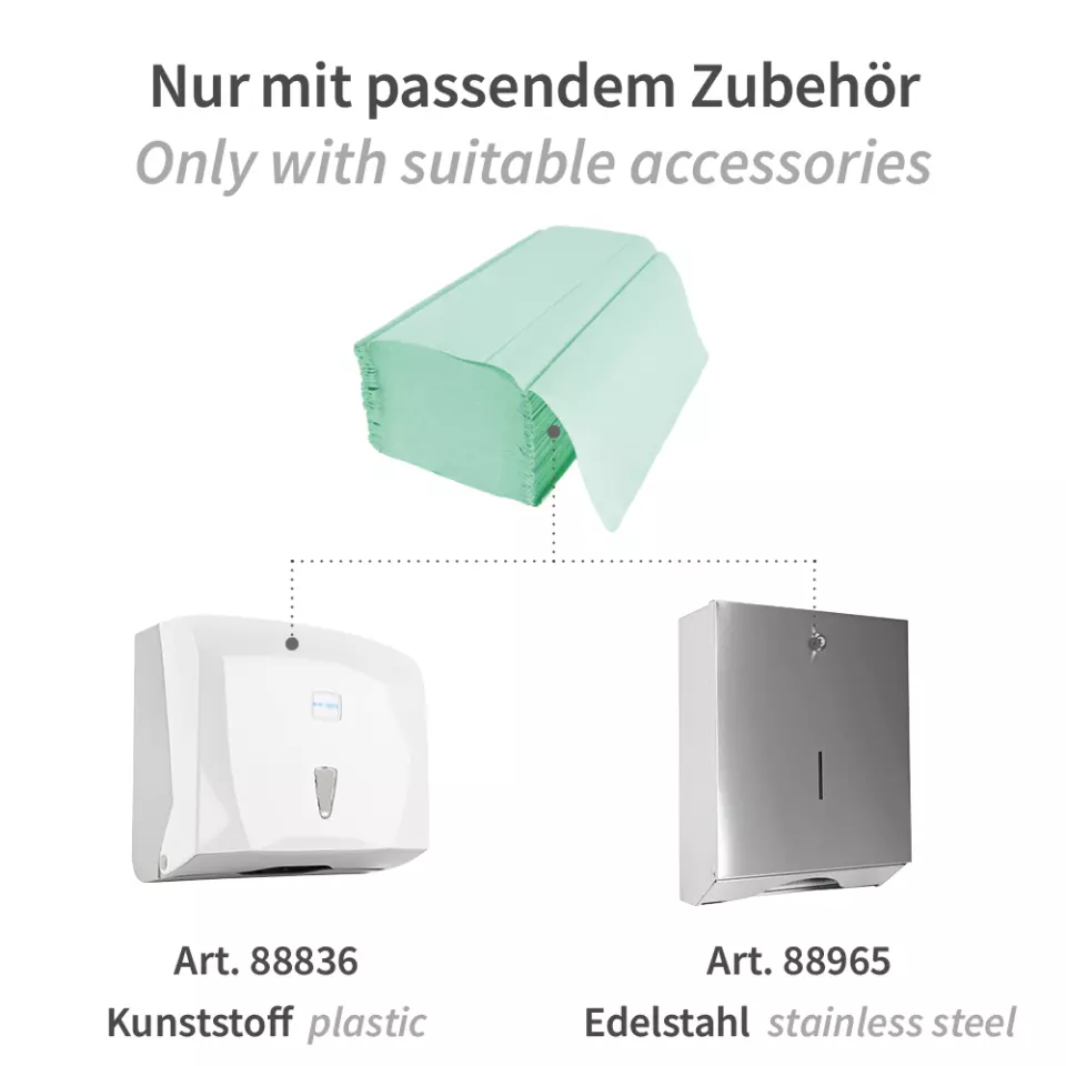 HygoClean 30462, Papierhandtücher, V/ZZ-Falzung, 2-lagig, Grün (Zellulose), image 2, gallery thumbnail