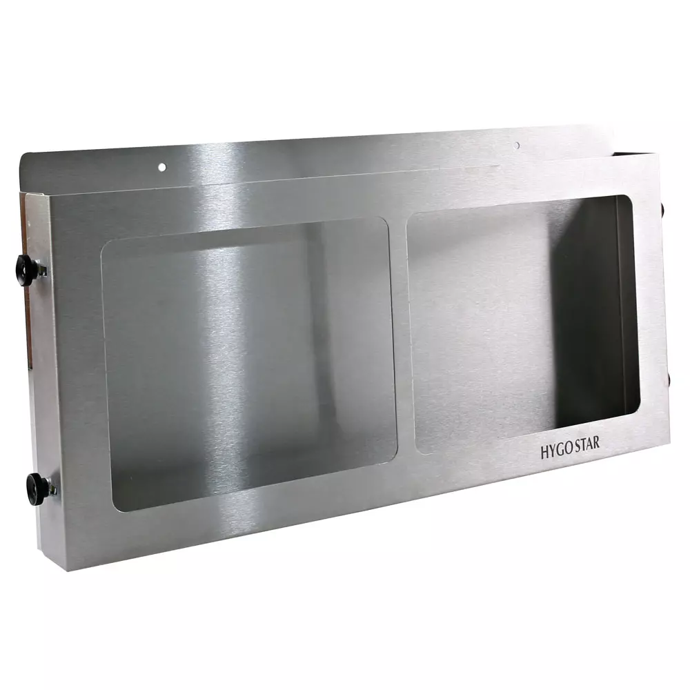 HygoStar 88932, Quattro Glove Dispenser, Stainless Steel