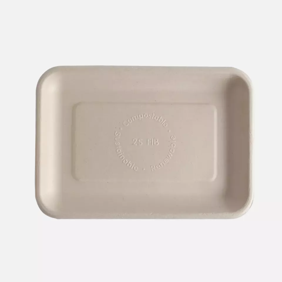 NATUREStar 411635, Organic Bagasse Foodtrays, 200 x 140 x 15 mm, Natural, image 1, gallery thumbnail