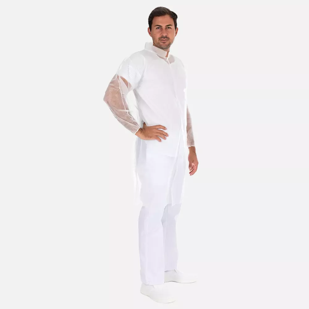 HygoNorm 27429P, Light Visitor Gowns with Push Buttons, PP, XXXL, White, image 2