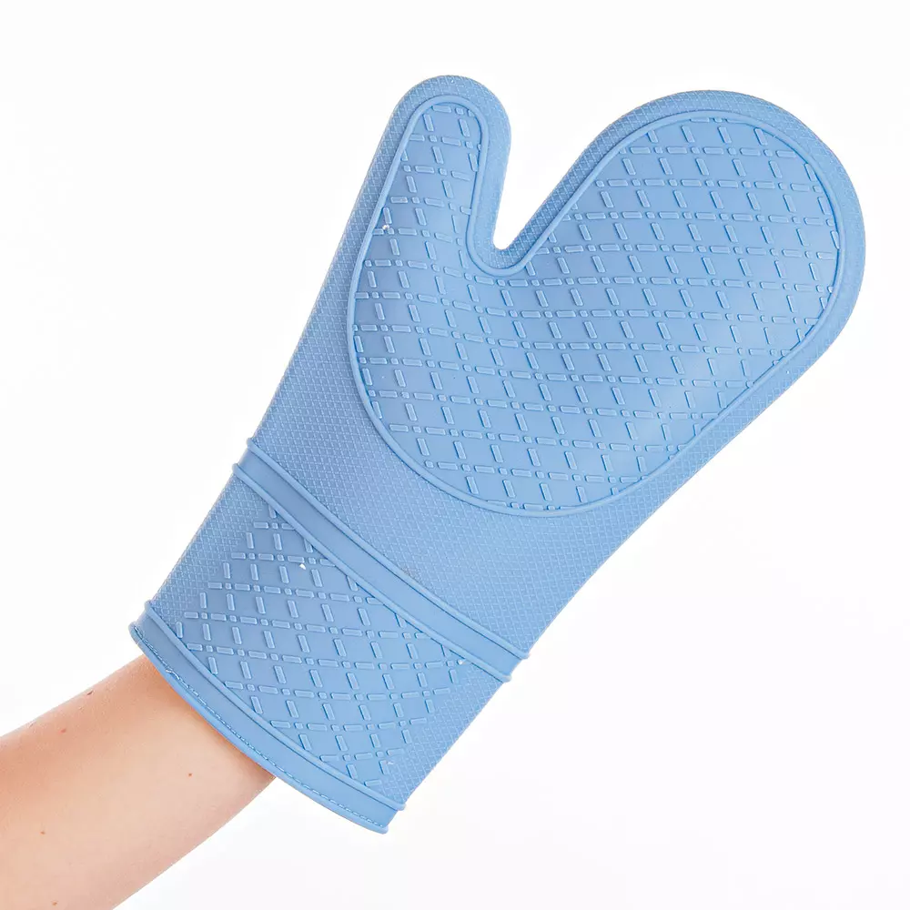 HygoStar 33200, Heattec Silicone Oven Gloves, 30 cm, Light Blue