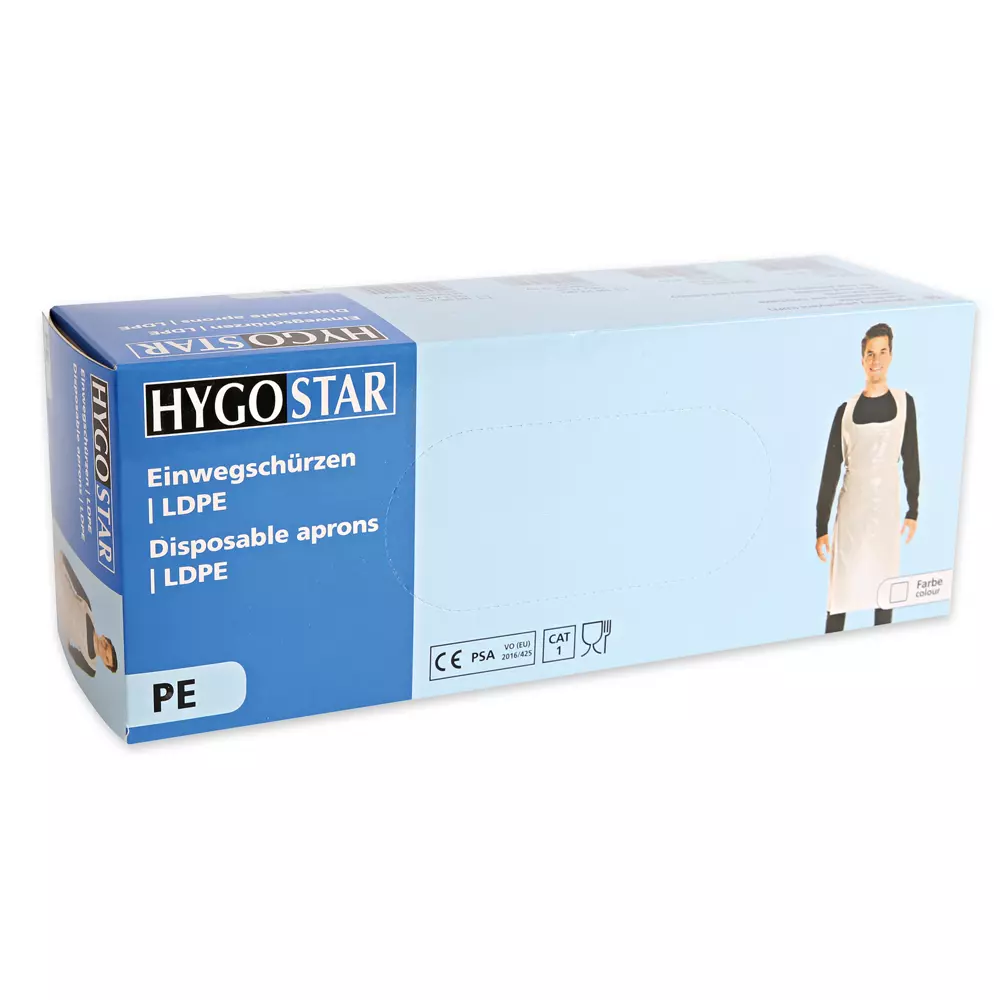 HygoStar 23350, LDPE Disposable Aprons, Dispenser Box, 140 x 75 cm, Approx. 16 my, White, image 2