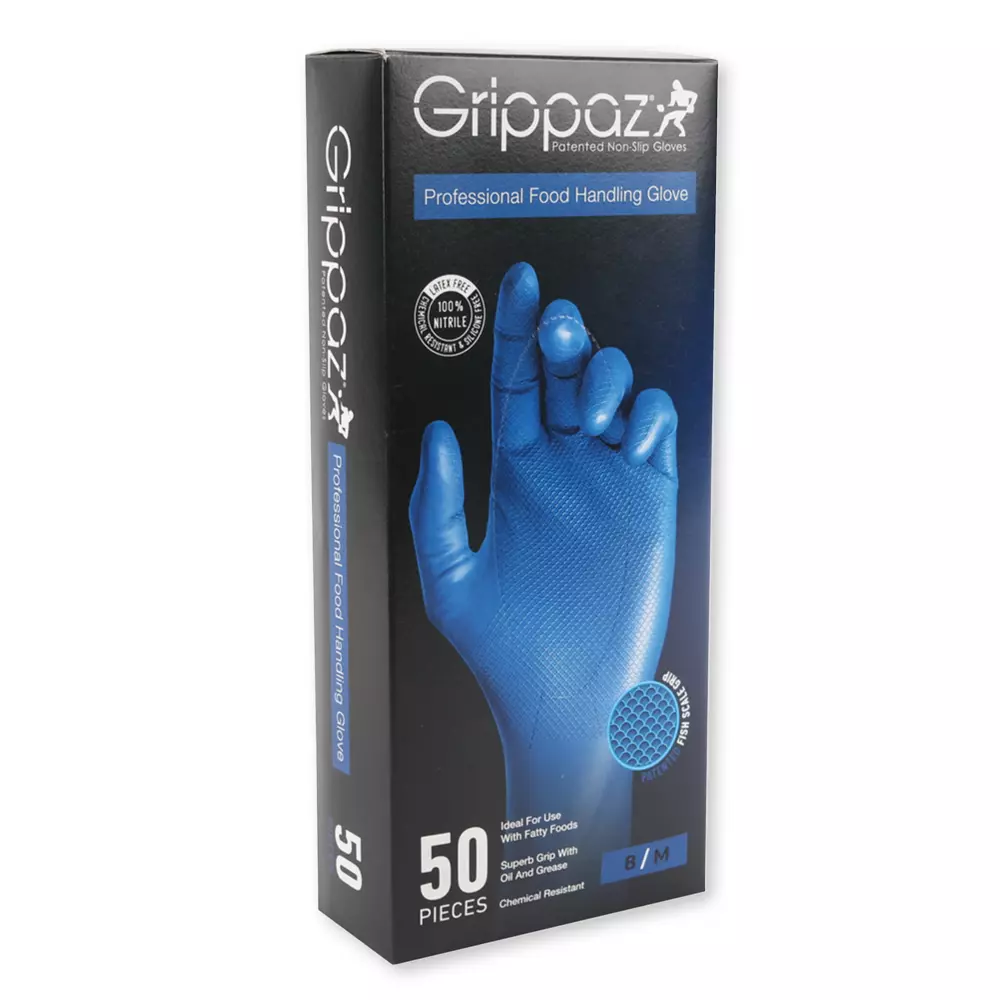 Franz Mensch 2709060, Power Grip Long "Extra" Nitrile Gloves, Powder-Free