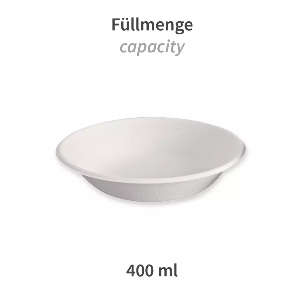 NATUREStar 41140, Organic Flat Round Bagasse Bowls, 400 ml, Ø 160 mm, image 3