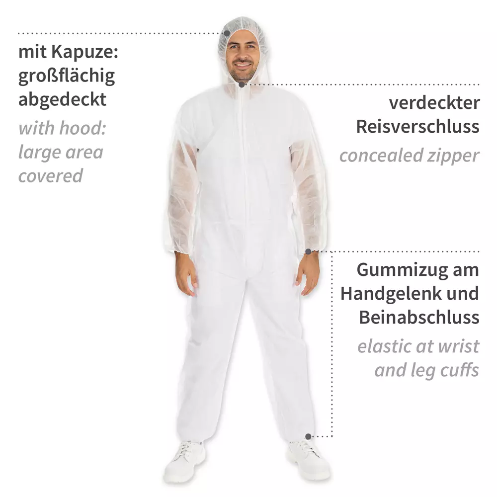 HygoNorm 27609, PP Coveralls, Light, with hood, image 4