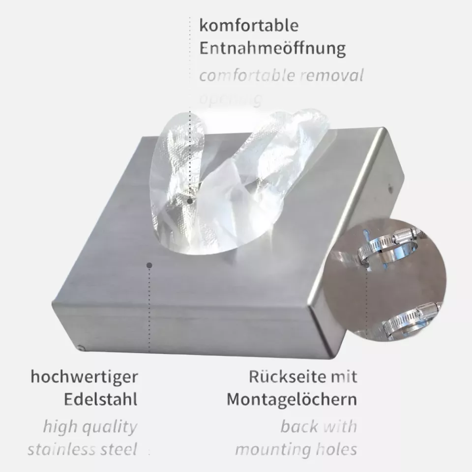 HygoStar 88943, Glove Dispenser for PE Bagged Gloves, Stainless Steel, image 5, gallery thumbnail