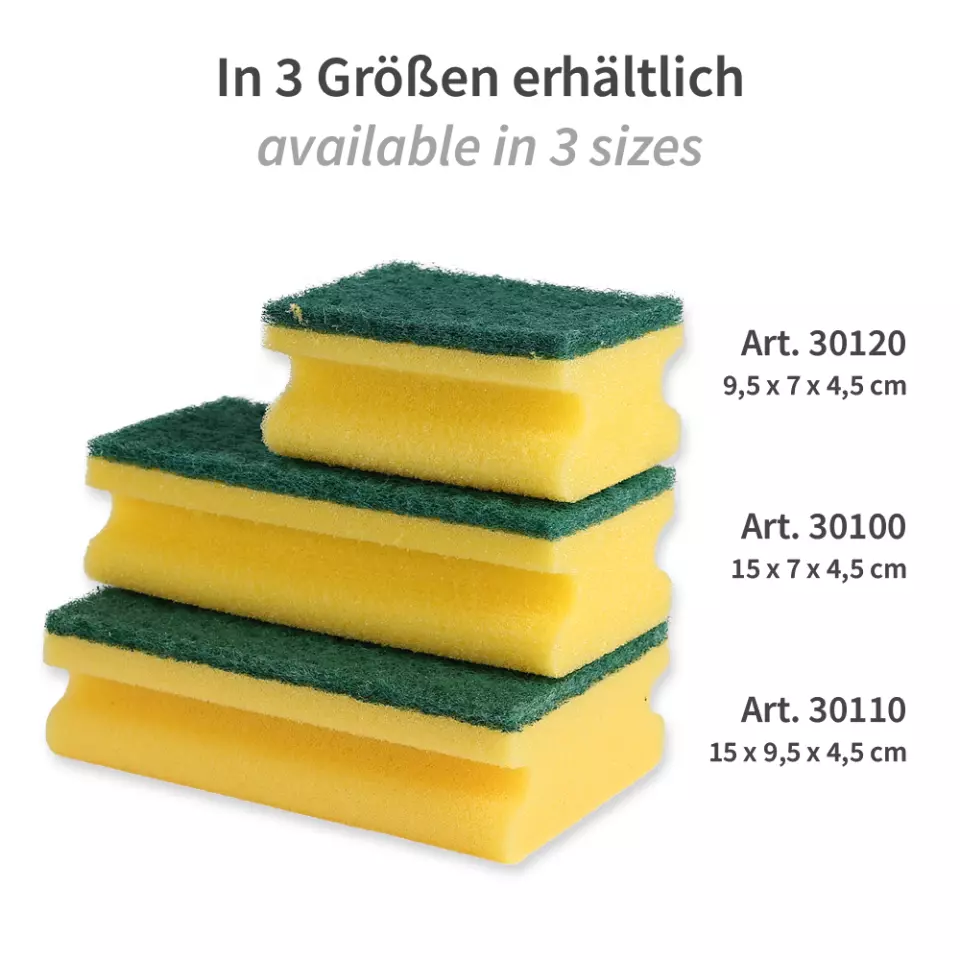 HygoClean 30120, Classic Pad Sponges, 9.5 x 7 x 4.5 cm, Foam/Hard Fleece, image 4, gallery thumbnail