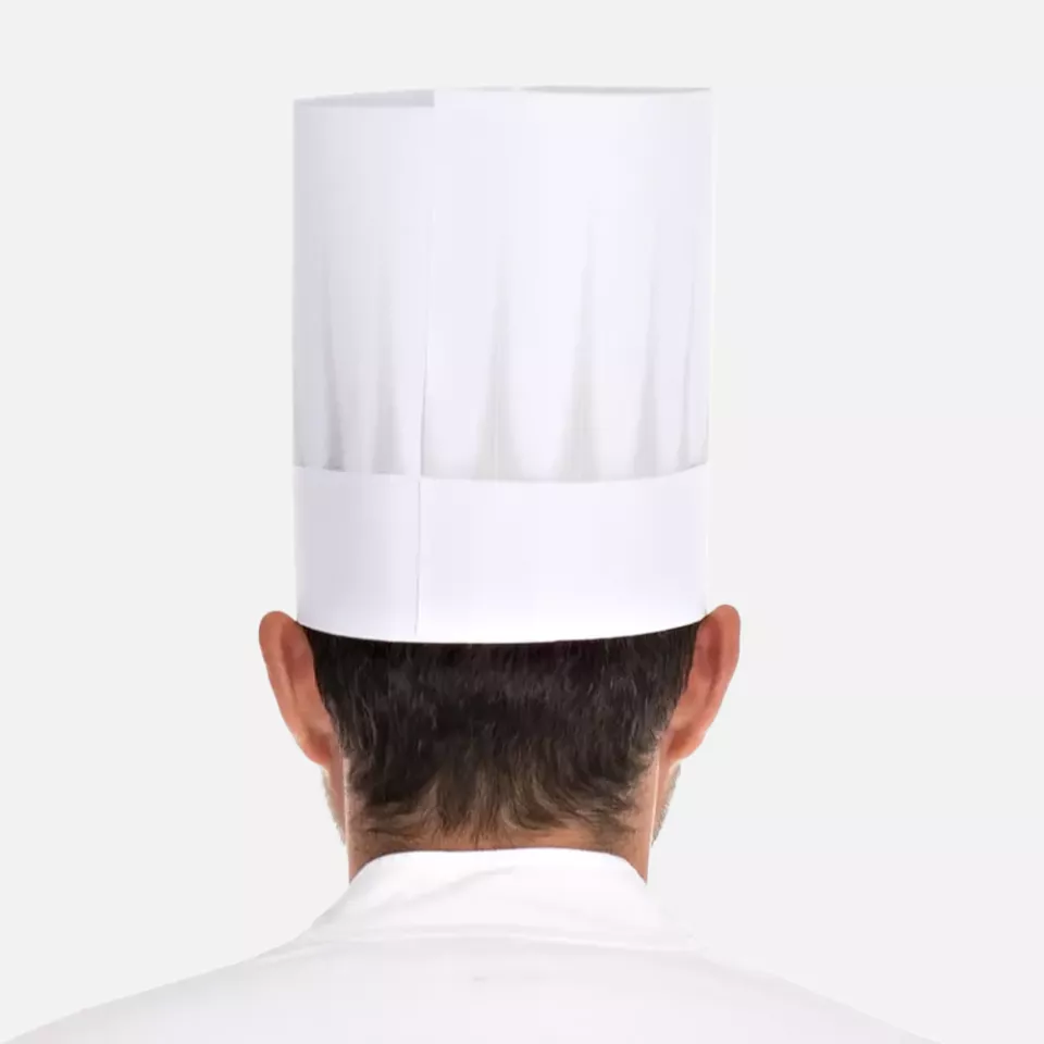 HygoNorm 09649, Europa Embossed, Exposed Paper Chef's Hat, 21 cm, White, image 4, gallery thumbnail
