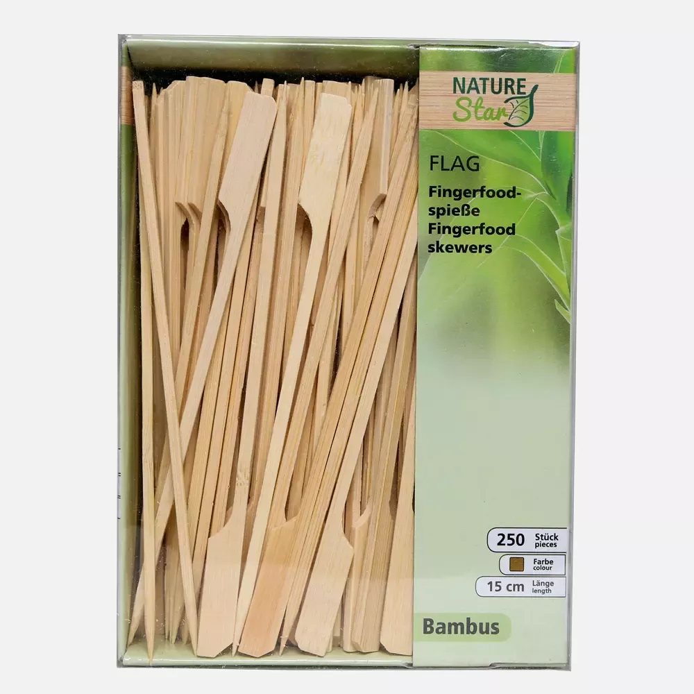 NATUREStar 389531, Flag Organic Bamboo Skewers, 120 mm, Natural, image 1