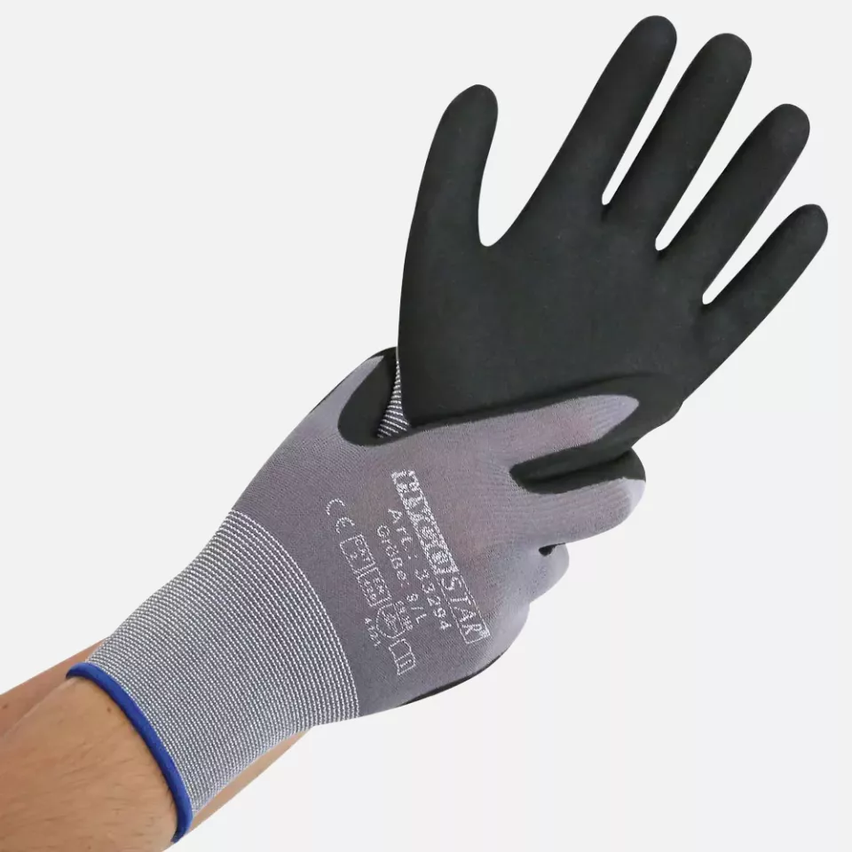 HygoStar 33293, Ergo Flex Fine Knit Nitrile-PU Gloves, image 1, gallery thumbnail