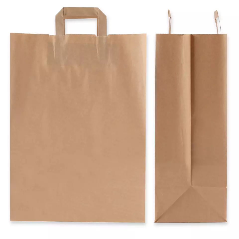 NATUREStar 35564, Kraft Organic Paper Carrier Bags, 320 + 170 x 440 mm, Brown, image 3, gallery thumbnail