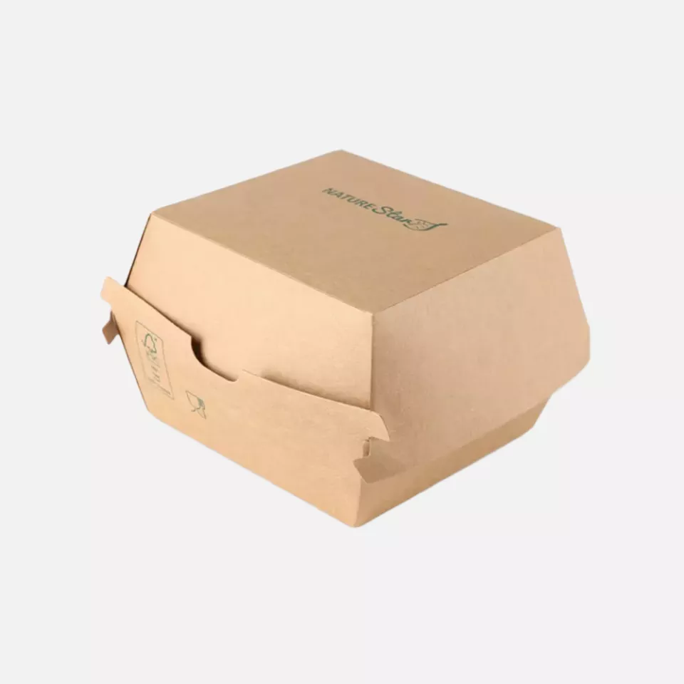 NATUREStar 417411, Organic Hamburger Boxes, 105 x 85 mm, Kraft Paper/PE, FSC®-mix, image 1, gallery thumbnail