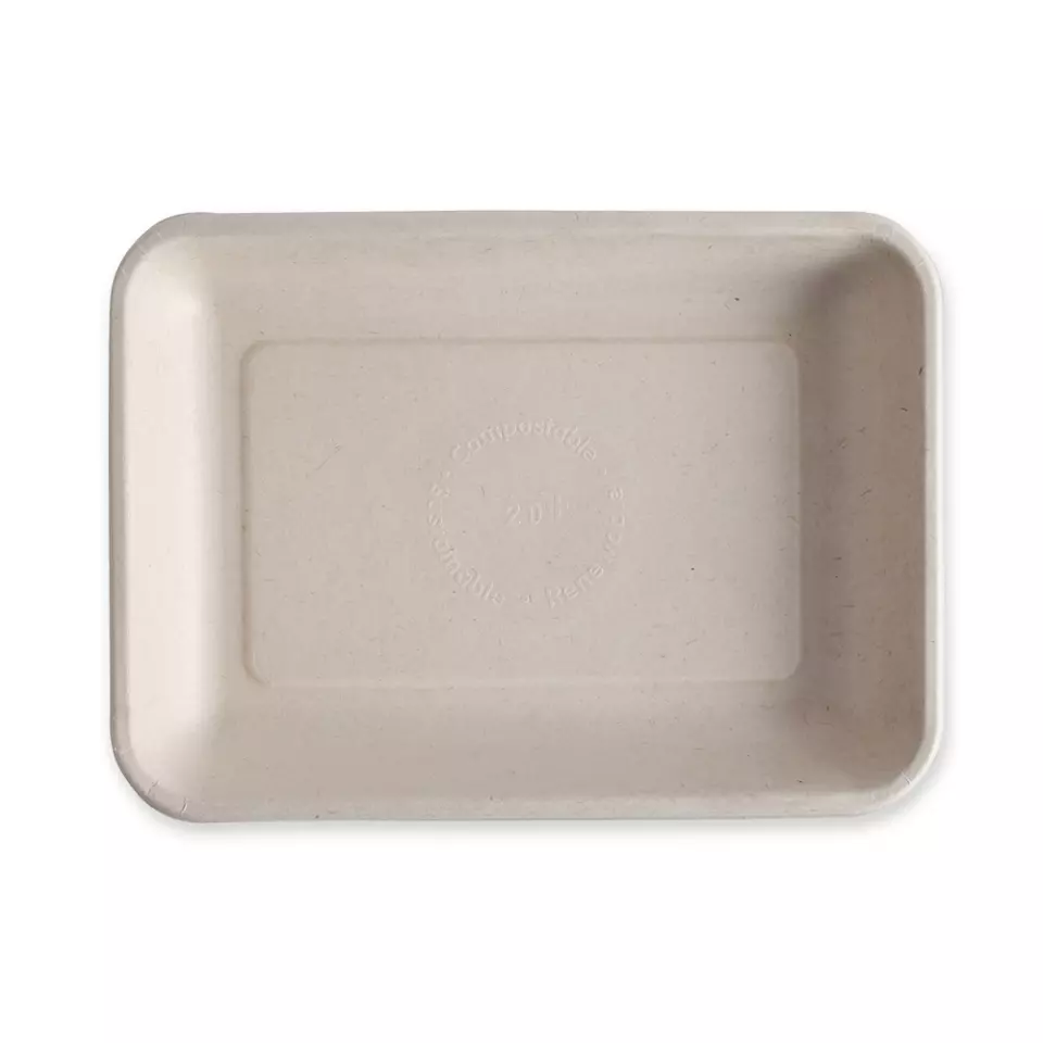 NATUREStar 411655, Organic Bagasse Foodtrays, 225 x 165 x 25 mm, Natural