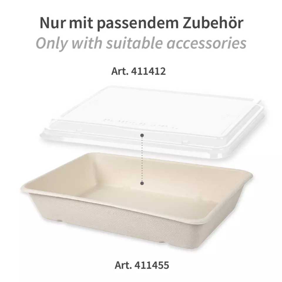 NATUREStar 411455, Classico Organic Bagasse Trays, 230 x 156 x 45 mm, 1200 ml, image 5, gallery thumbnail