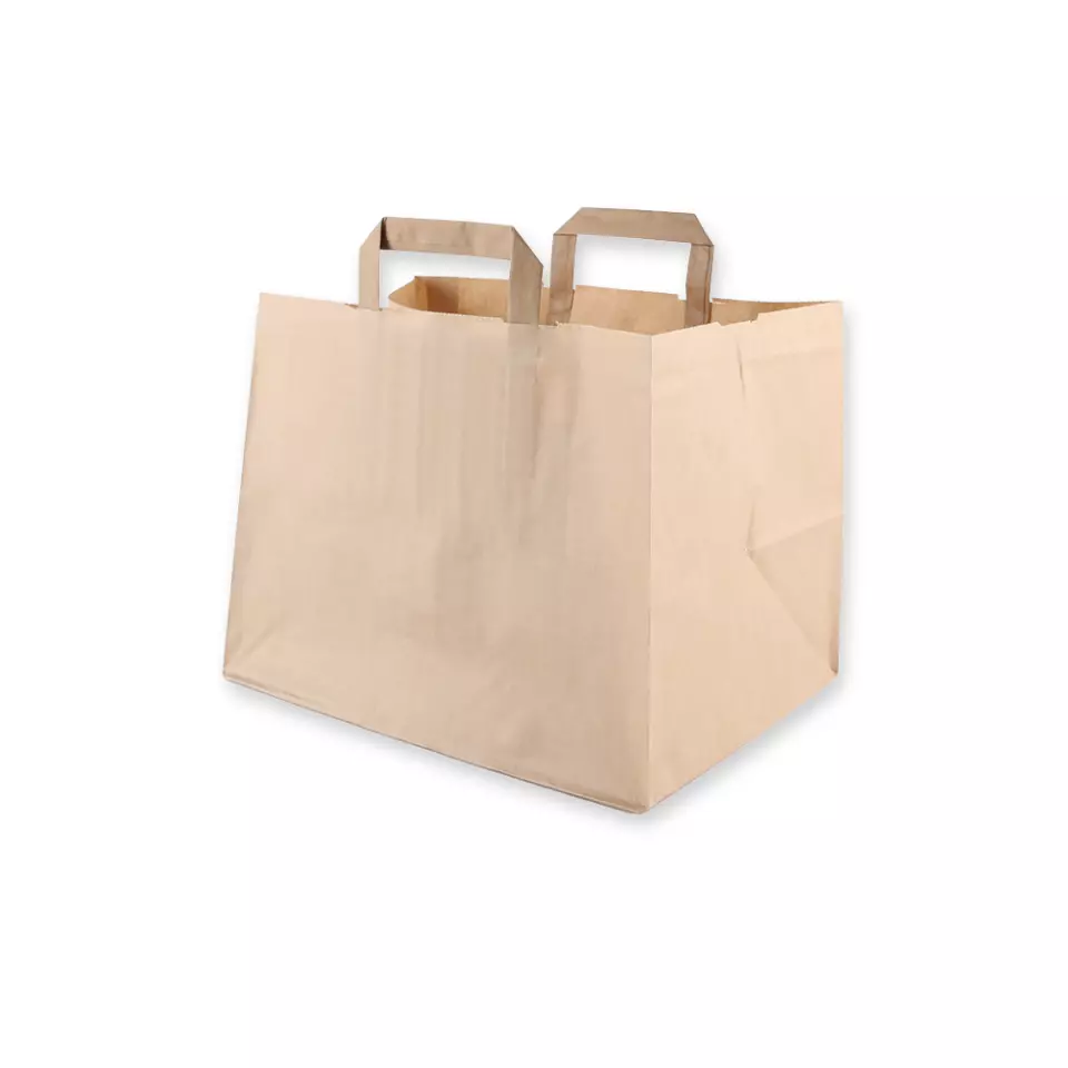 NATUREStar 35567, Kraft Organic Paper Carrier Bags, 320 + 220 x 270 mm, Brown, 80 g/m², image 1, gallery thumbnail