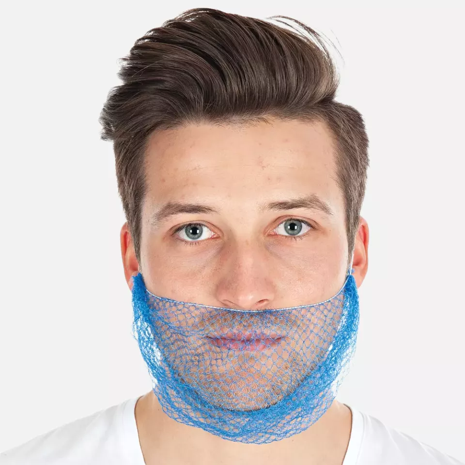 HygoStar 85449, Detektierbarer Nylon-Bartschutz, Blau, image 1, gallery thumbnail